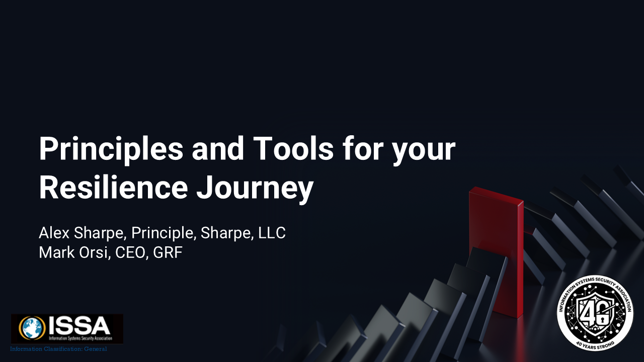 Principles and Tools for your Resilience Journey